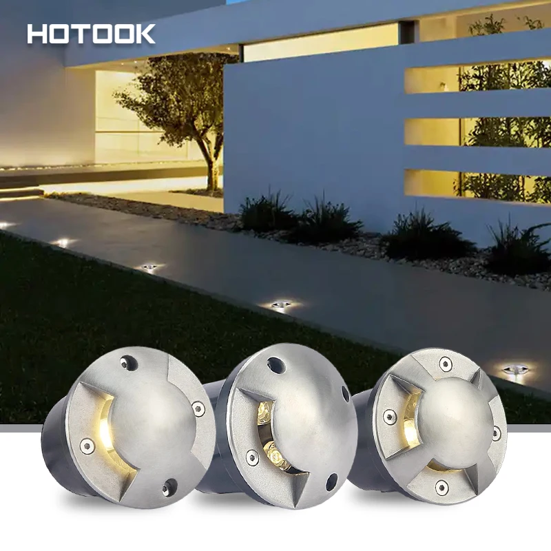 HOTOOK New Arrival Stainless Steel Landscape Pathway Lighting Outdoor Side View Fixtures Sidewalk Lighting LED Underground Light