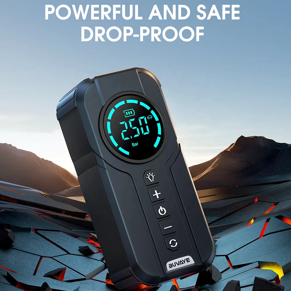 Factory Wholesale 8400Mah Super Capacitor Jump Starter Tire Inflator Air Pump Car Jump Starter With Air Compressor