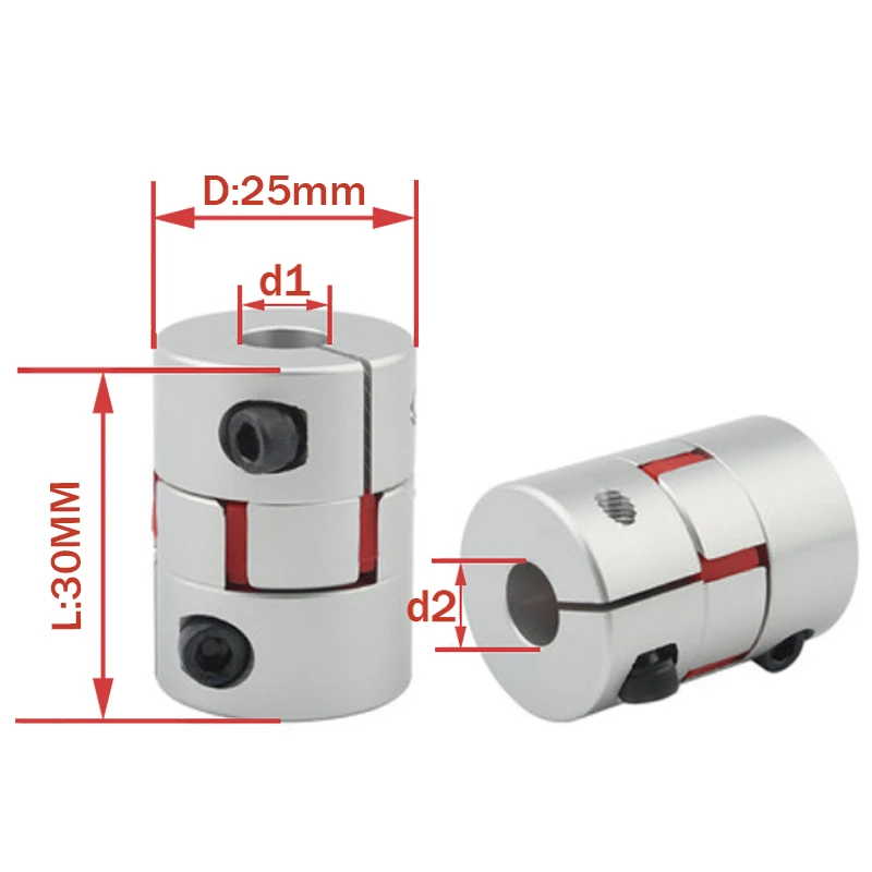 D25 L30 Coupler three Jaw Aluminium Plum Flexible Shaft Coupling Motor Connector Flexible Coupler 8/9.525/10/12/14mm