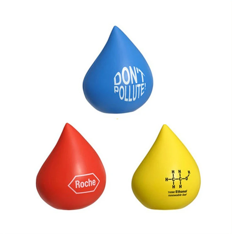 customized logo promotion Release Pressure anti PU ball drop shape fidget Stress Ball