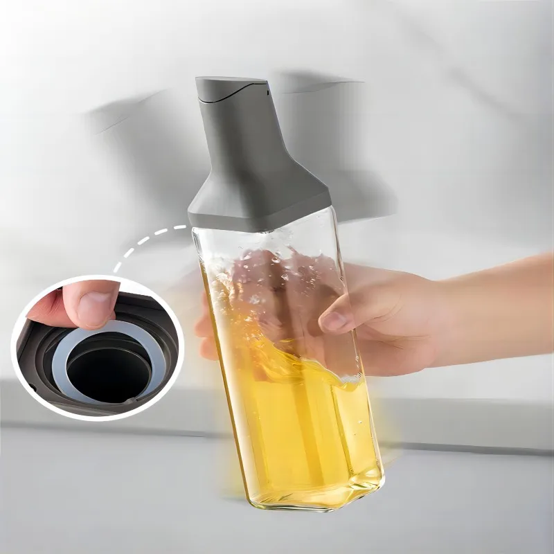 Household kitchen glass oil pot soy sauce vinegar bottle seasoning cans vinegar leak-proof oil tank