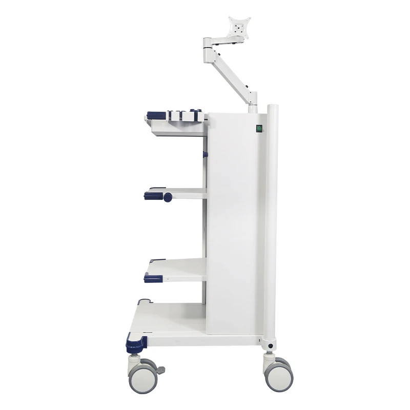 Low price and height adjustable Endoscopic cart for hospital,hospital trolley with caster