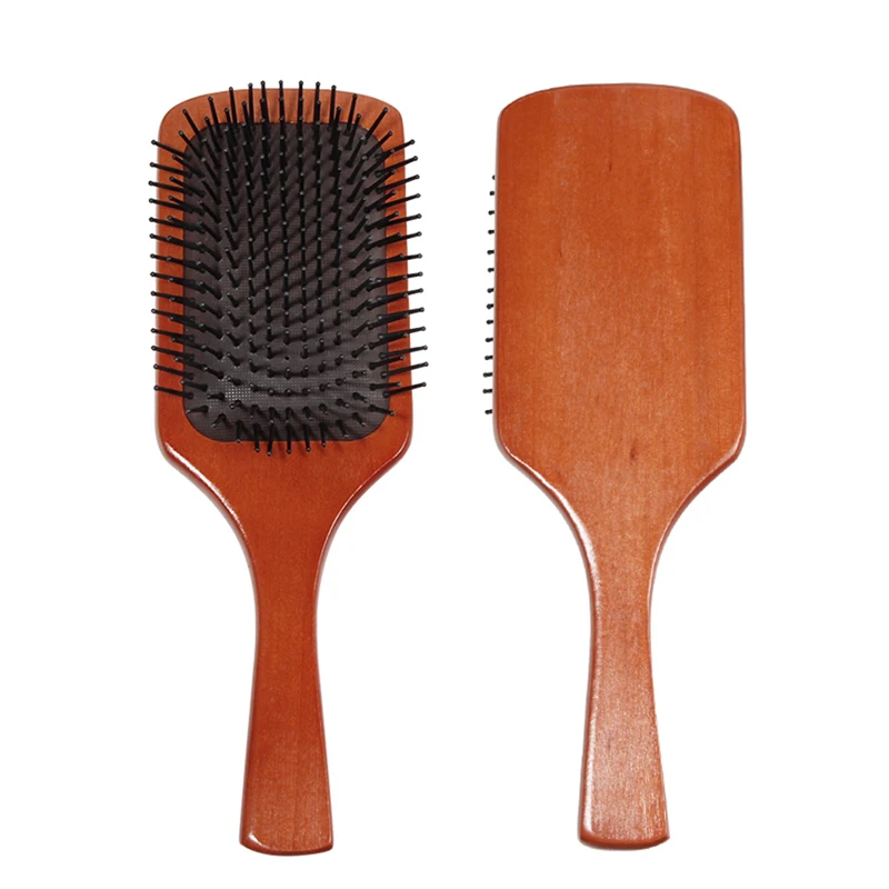 Big Board Hair Comb Cushion Massage Care Scalp Wooden Hair Brush