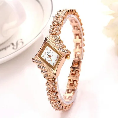 Hot Selling Diamond Rhinestone Alloy Ladies Bracelet Quartz Watch Women Girl Fashion Features Bracelet Watch