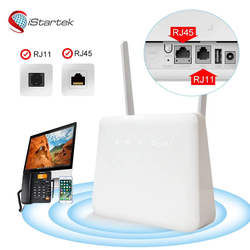 
5g cheap prices white label Volte RJ11 port dual band wifi 3g/4g wireless router with 4 sim card slot 