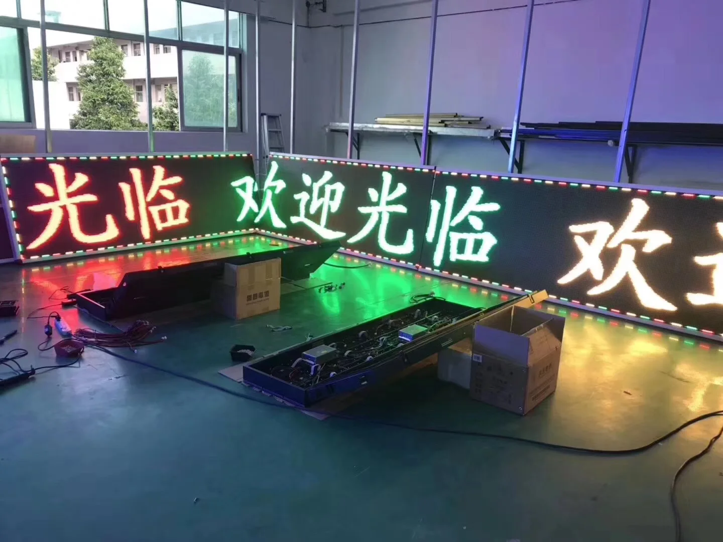 Scrolling moving message Red P10 54x10inch sign outdoor dot matrix Led display