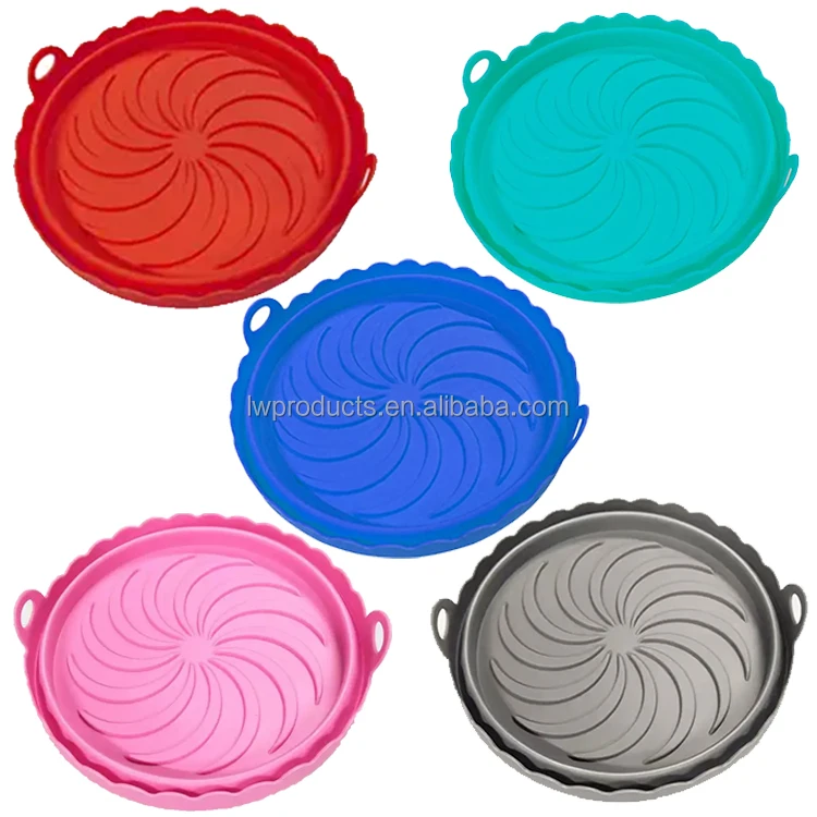 Kitchen Foldable Reusable Food Grade BPA Free Silicon Airfryer Baking Mold Pot Pan Bowl Basket Tray Silicone Air Fryer Liners