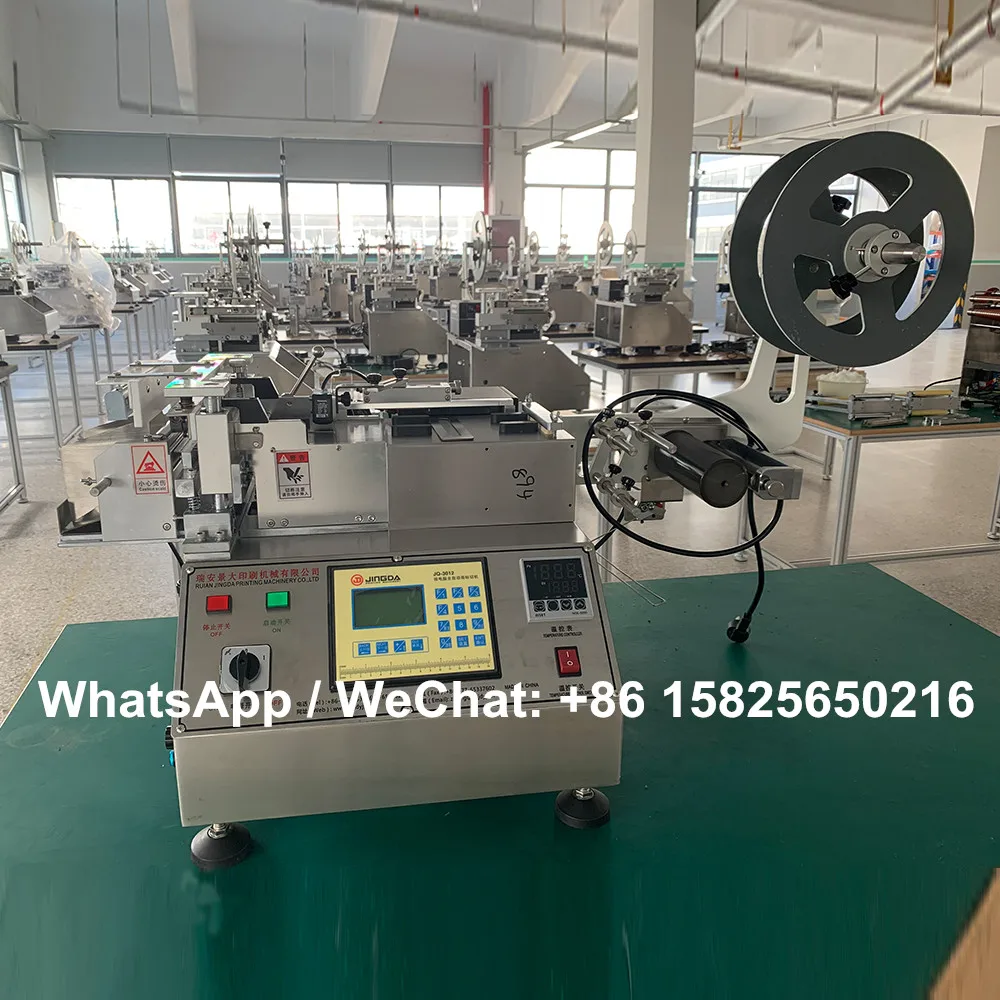 JQ-3012 Desktop Small Size Hot And Cold Knife Garment Fabric Satin Ribbon Label Cutting Machine For Nylon Taffeta And Cotton