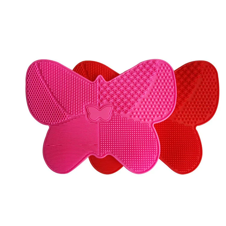 silicone scrubbing cosmetic brush cleaning pad butterfly type Beauty silicone makeup brush cleaning pad