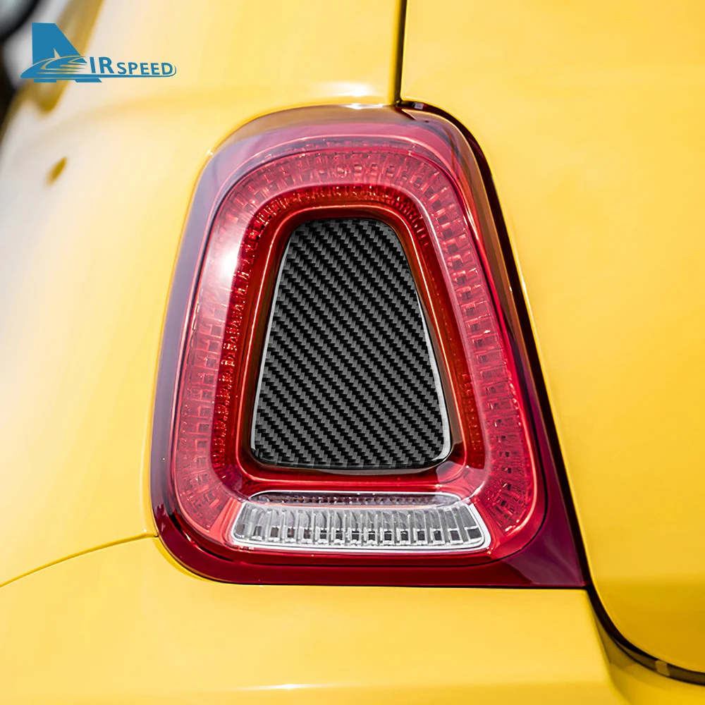 Real Soft Carbon Fiber Sticker For Fiat 500 Abarth 595 695 2017-2023 Rear Tail Light Cover 1Pair