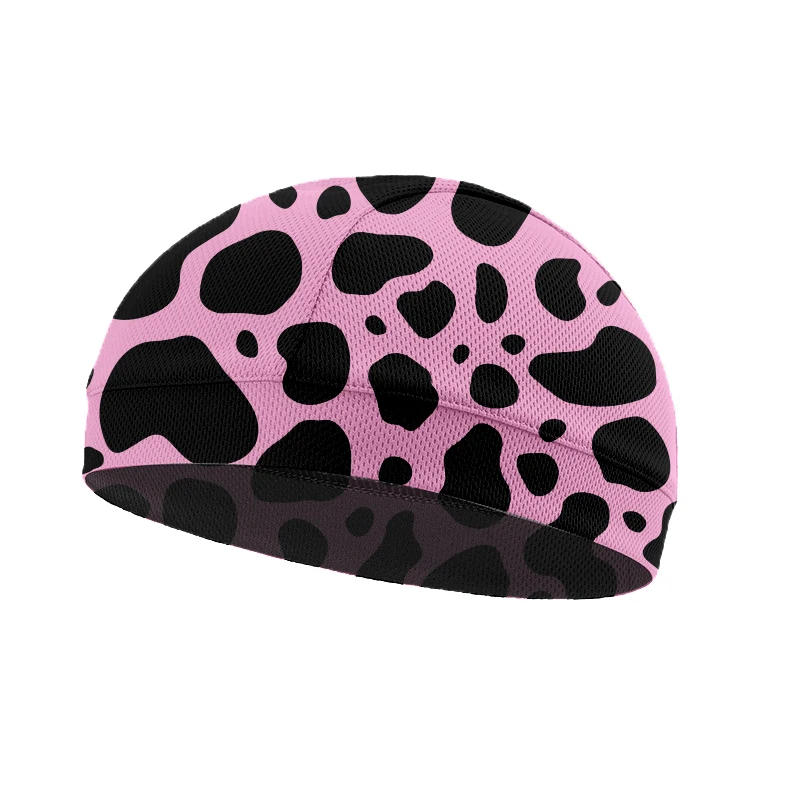 Custom Logo Helmet Liner Sweat Wicking Motorcycle Cycling Mesh Hat Breathable Leopard Print Skull Cap