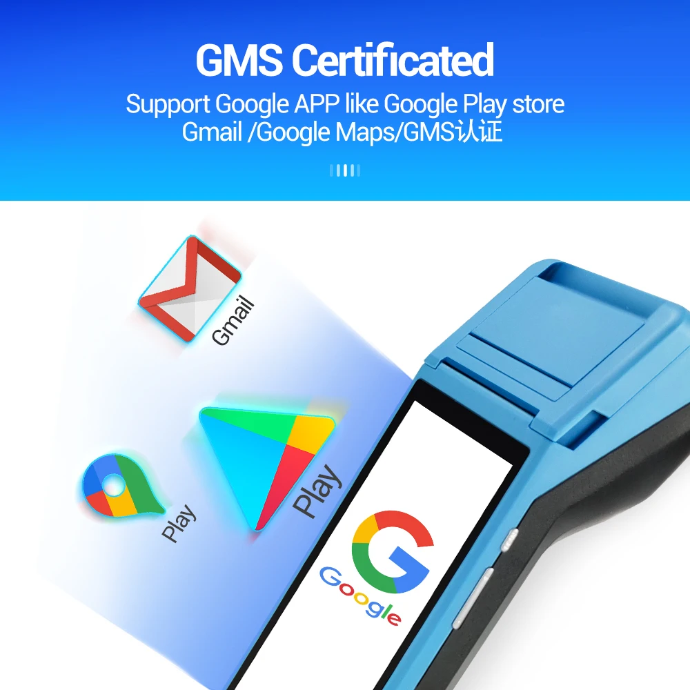 Custom 5.5 Inch Android Handheld Cash Register Pos Checkout Scanner Machine Mobile Transfer Touch Pos Terminal with Printer