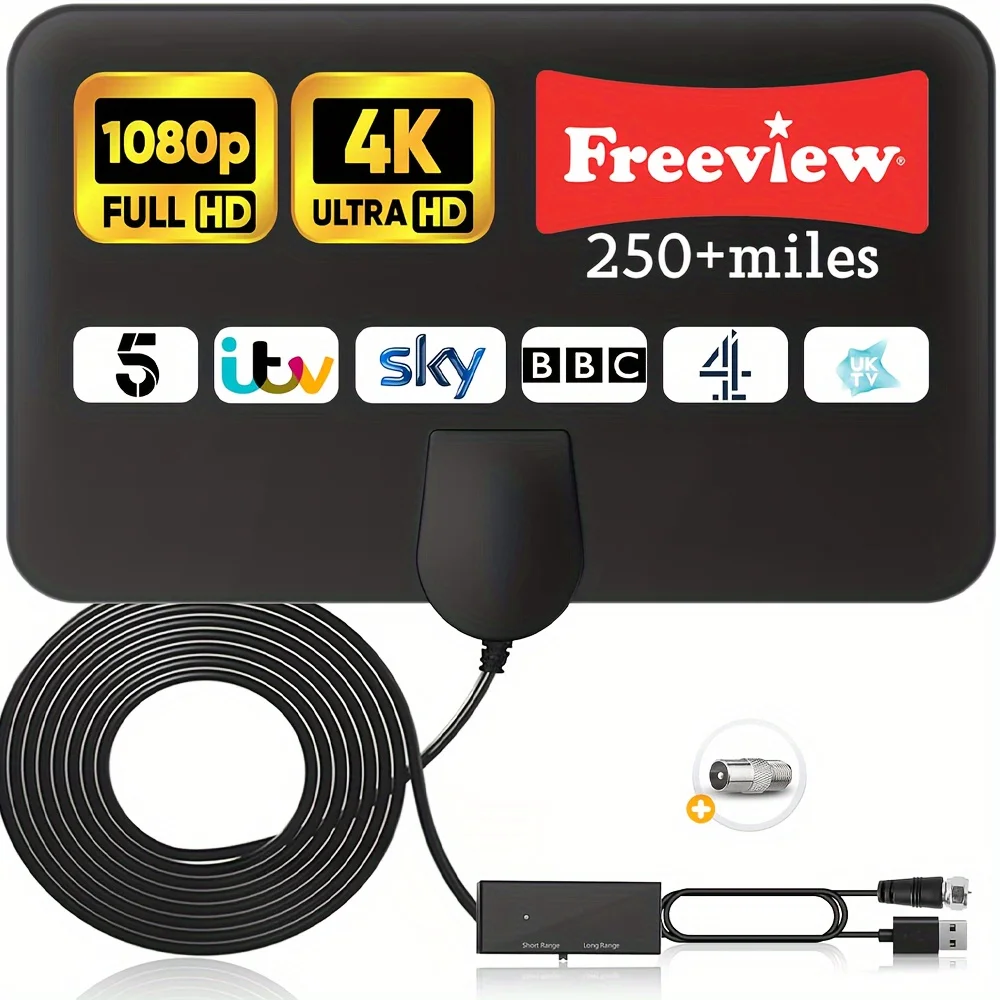 Indoor TV Antenna for Digital HDTV 4K 1080P Signal Amplifier