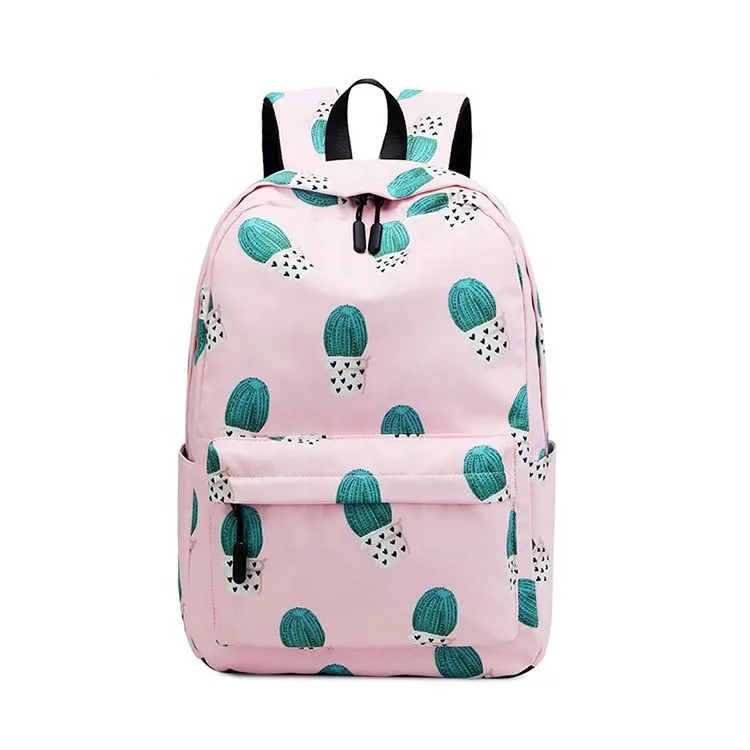 2021 custom print Lightweight College School Backpack cactus flower student high school backpacks girls