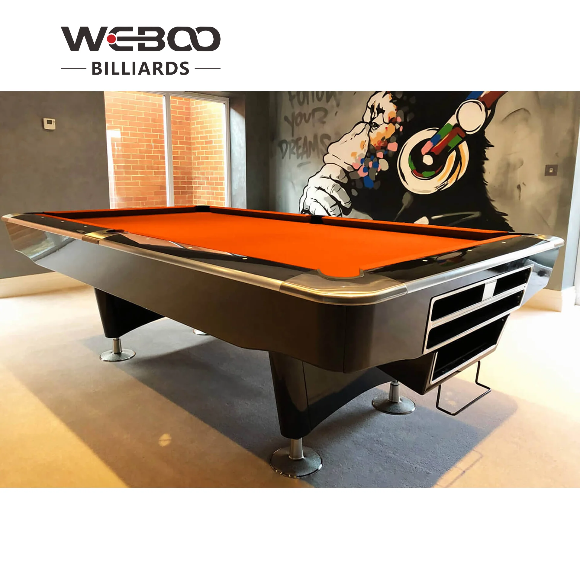 Professional Cheap Guangzhou Manufacturer Modern indoor Rubber Cushion Rail Pool Table Billiard 9ft