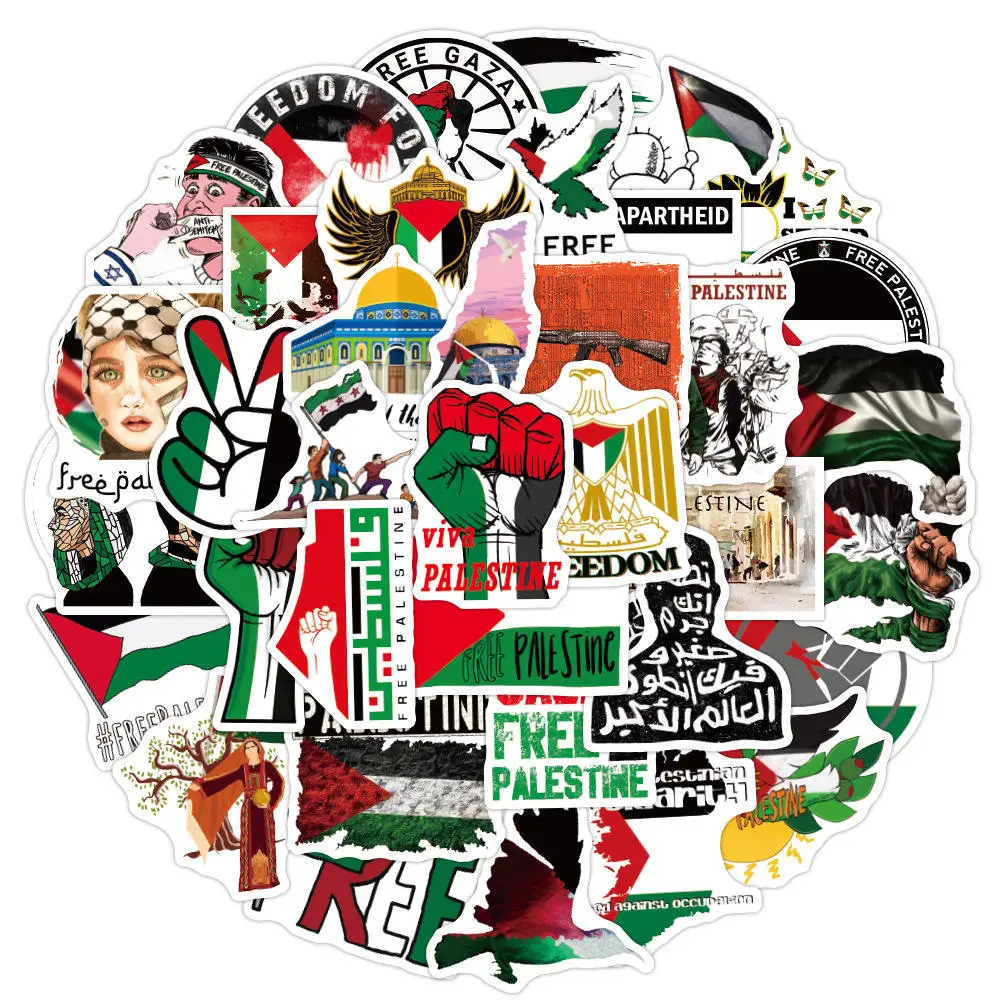 Cheap Price Customized Stickers PVC Waterproof Pattern Palestine Car Sticker Palestine Flag Stickers