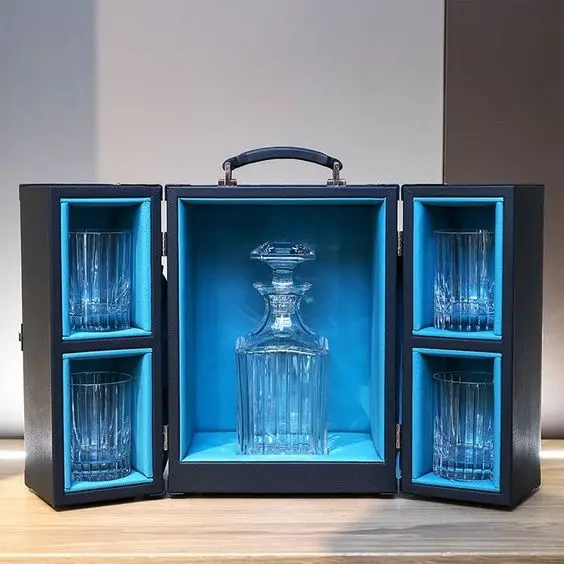 Индивидуальный кожаный багажник пустой Многофункциональный Высококачественный бокс для вина шампанское виски стеклянная Подарочная коробка с замком