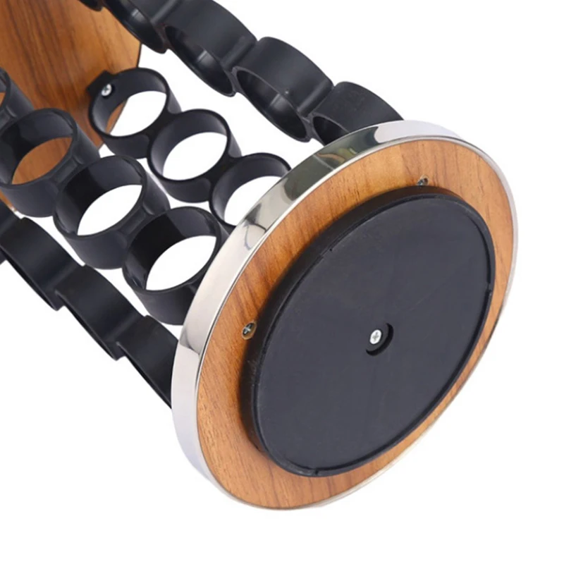 Online Shop Hot Round 2 Tier Rotating Bamboo Out Pantry Shelves And Kitchen Spice Condiment Stainless Steel Storage Rack