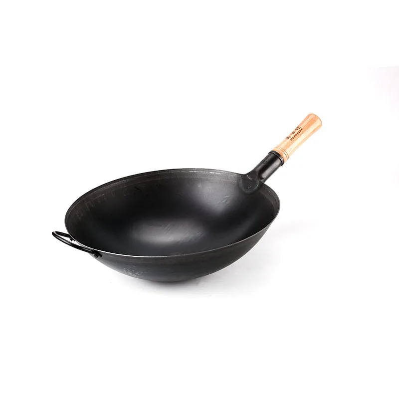 Hot Selling Hand Hammered Carbon Steel Wok Industrial Wok Kitchen Cooking Iron Wok Cookware