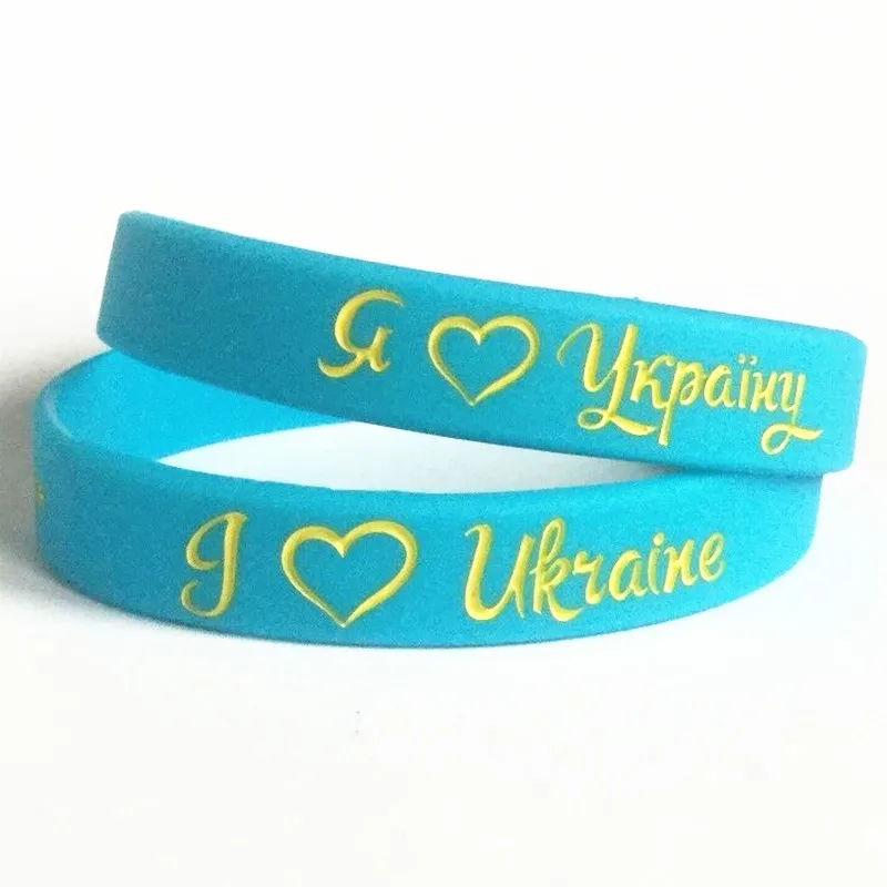 2022 America Russia National Patriotic World Rubber Wristband Gifts Fan Souvenirs Unisex Silicone Band Ukraine Flag Bracelet