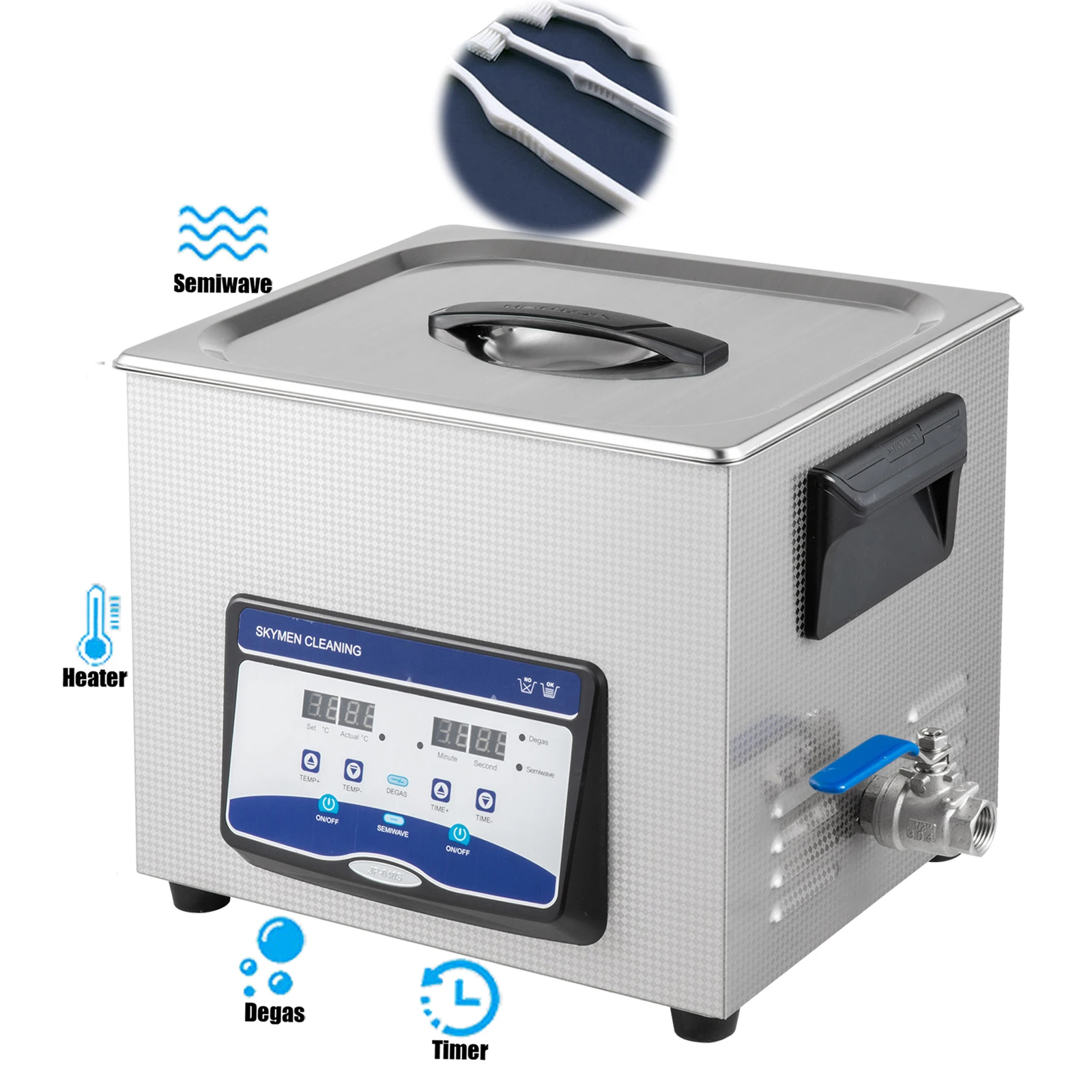 Стоматологический Ультразвуковой очиститель 10 л, цифровой ультразвуковой очиститель, австралийская/Американская вилка, широкое применение