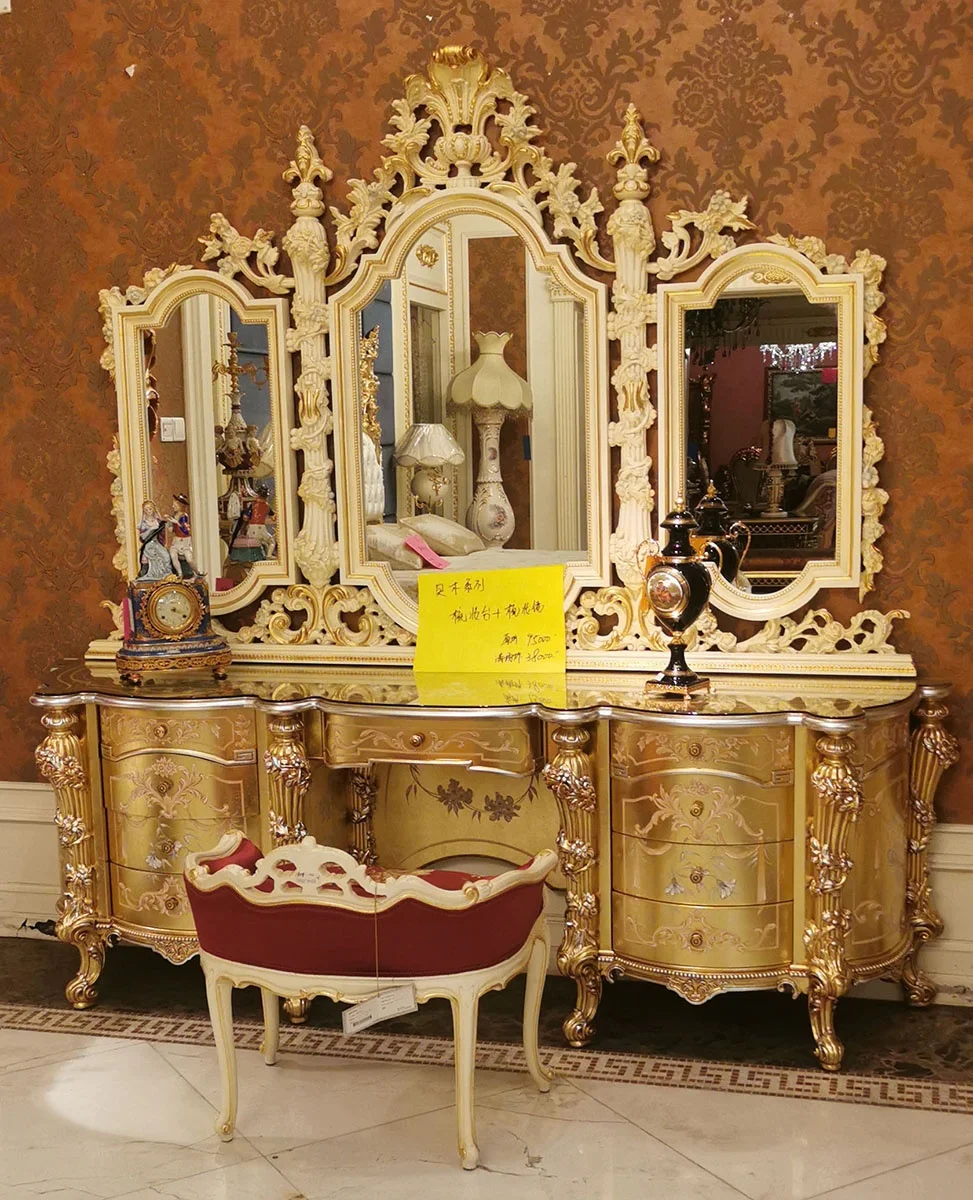 Luxury antique Italian king silver rococo bed furniture for palace and villa