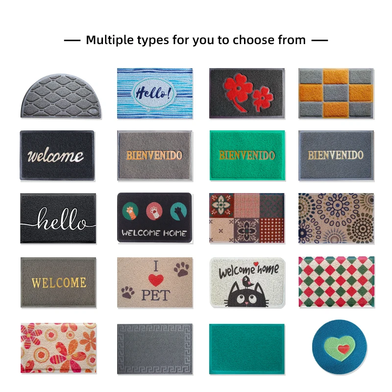 anti-slip waterproof custom embossed logo entrance mats pvc coil doormats indoor front welcome outdoordoor mats
