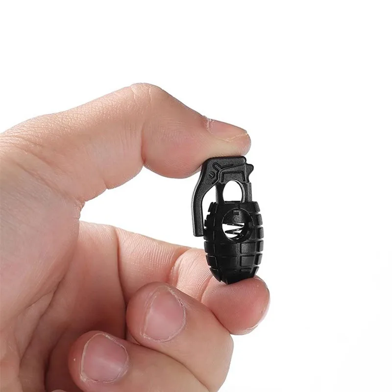 Wholesale Backpack Garment Accessories Plastic Grenade Shape Paracord Cord Lock Toggle Stopper