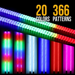 New COB LED Lighted Whip 2ft-6ft Flag Pole Light Brake/turn/reverse signal APP Remote control for ATV UTV