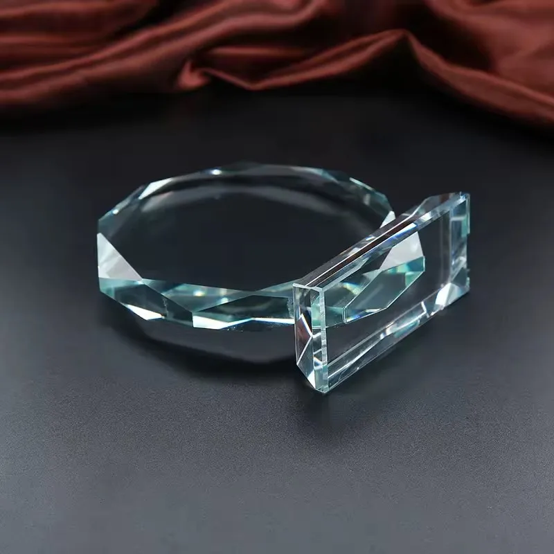 Cheap wholesale of blank crystal glass trophies, used for laser engraving or UV printing image glass frame crystal trophies