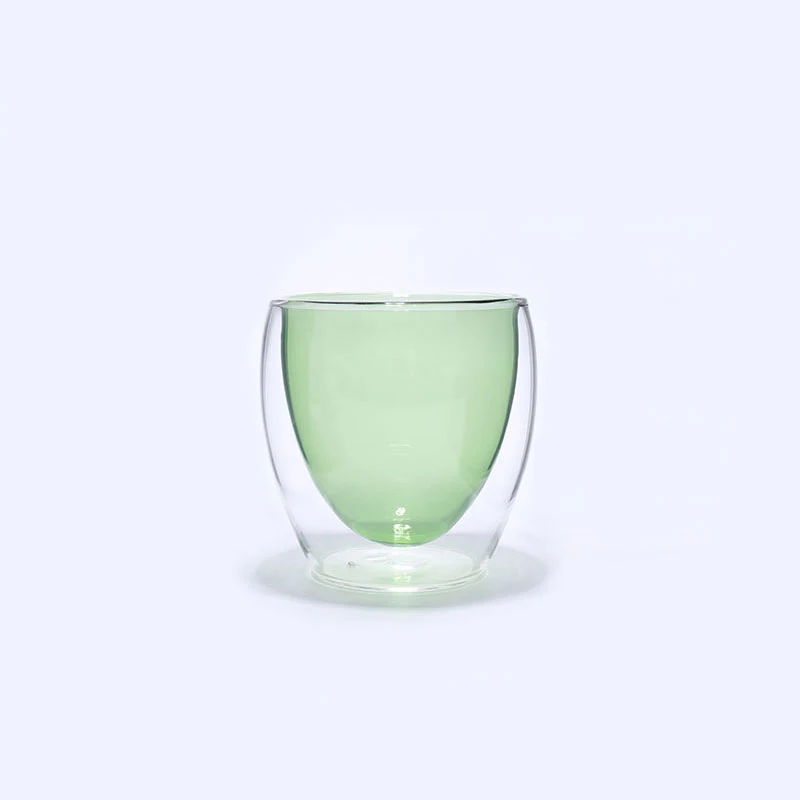 Гарантированное качество чайный набор из чашек с двухстенным стеклом чашка 250 мл тонированные Рука выдувное боросиликатный стеклянный стакан