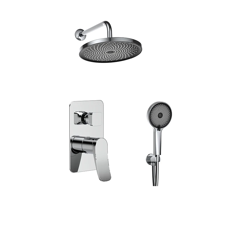 New Model black Bathroom Taps Shower set Brushed Gold Concealed Valve Brass Shower Mixer Faucet