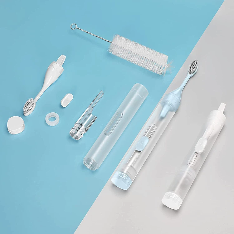 3 in 1 Travel Toothbrush Extra Soft Bristles Toothpaste Tube Cleaning Brush Foldable Travel Toothbrush