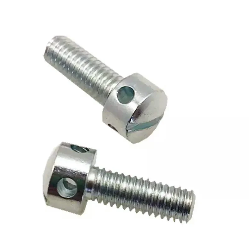 DIN404 Custom Slotted round head screw with holes in the head M4 Slotted Capstan Screws