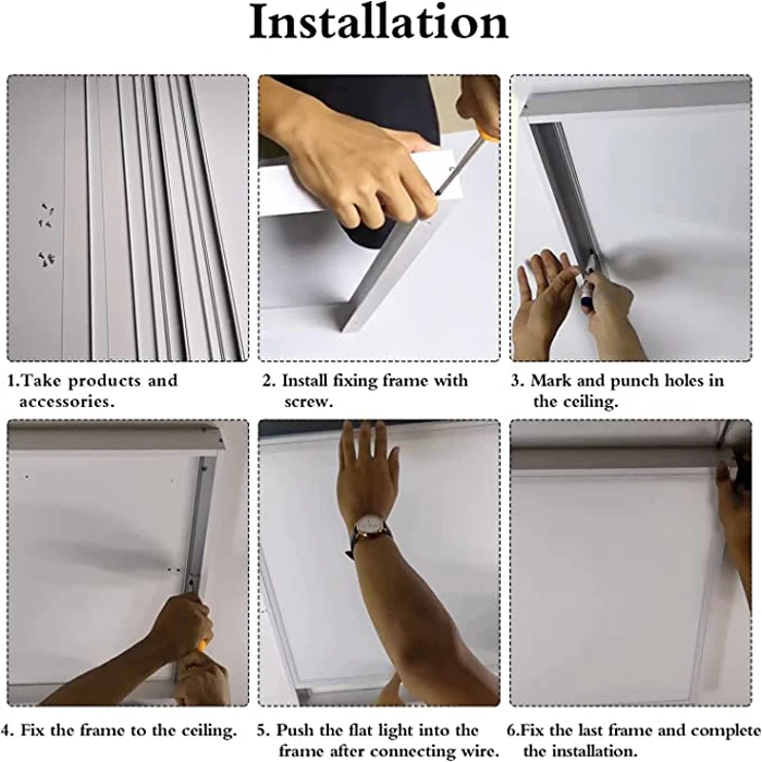 Manufacturers directly supply aluminium frame surface mounted for ceiling panel 600 X 600 white coating