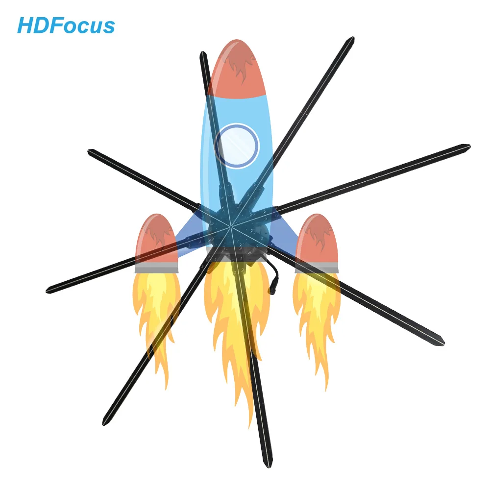 3D Holographic Fan Advertising Display 150 Cm Projector Fan Wifi 3D Hologram Fan Led Holographic Projector