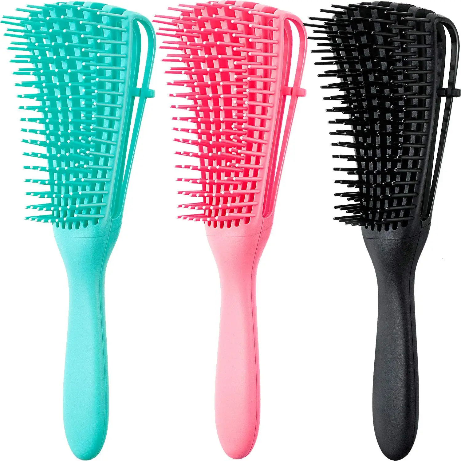 Wholesale custom logo products eight rows detangling massage detangle hair brush for curly hair