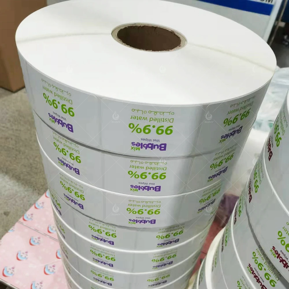Factory Cheap Price label paper sticker Logo for Wipe Package Plastic Lid Label