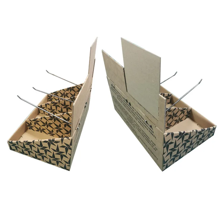 Custom Retail Hanging Floor Hook Display Rack Cardboard Display Stand With Peg Hook