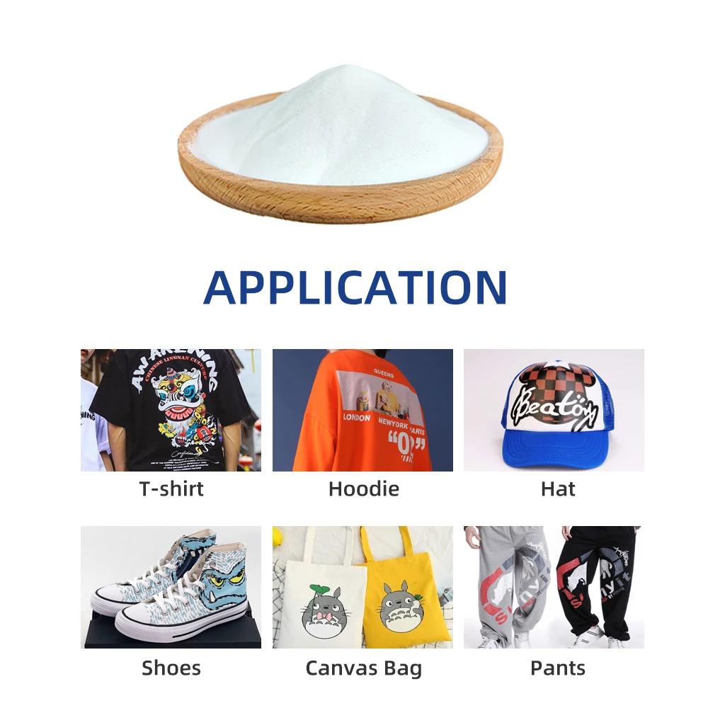 Good Hand Feeling Polyurethane Dtf Hot Melt Adhesive Manufactures Glue Powder for DTF