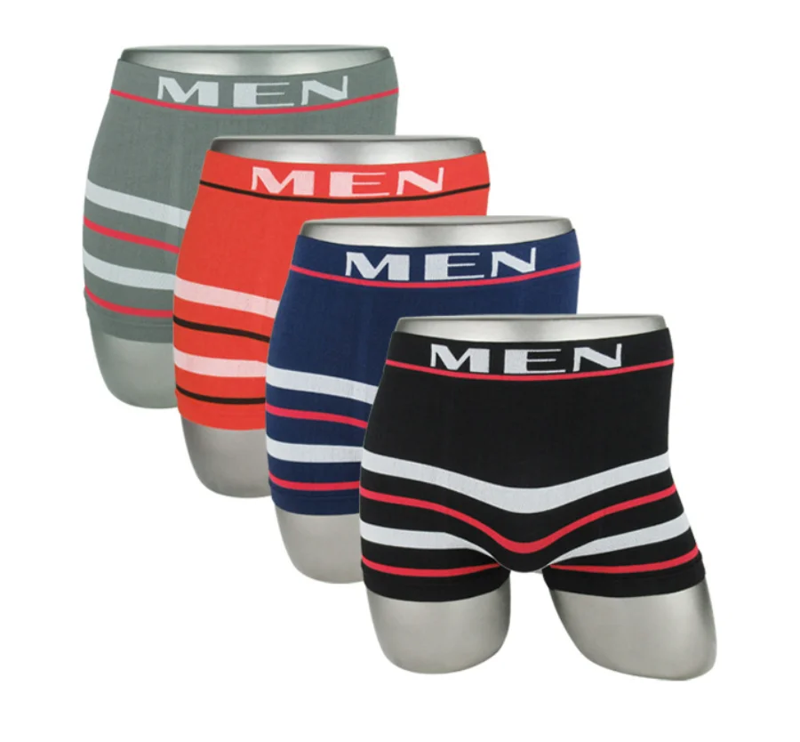 XIWEI Oem Custom Brand Seamless Mens Long Boxer Brief Mens Polyester Seamless Underwear