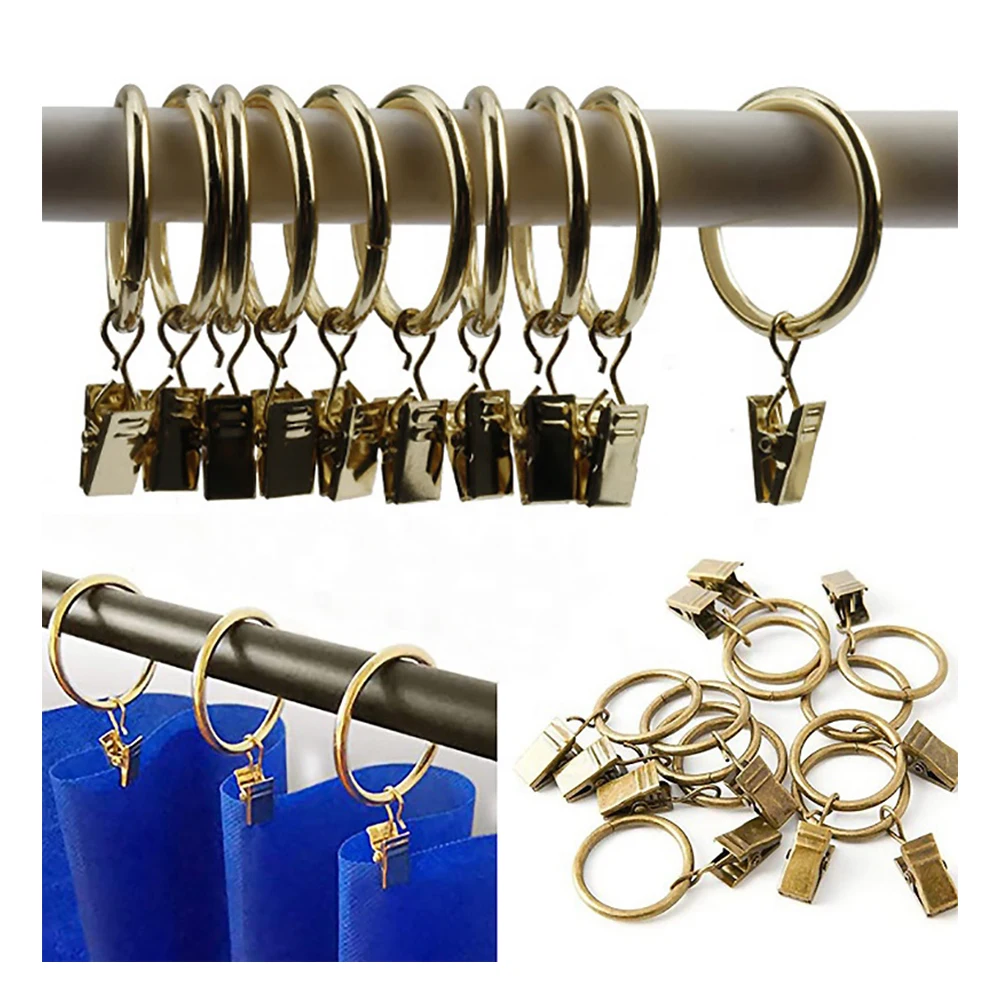 curtain rod without drill ring clips iron beads shower curtain hooks shower curtains