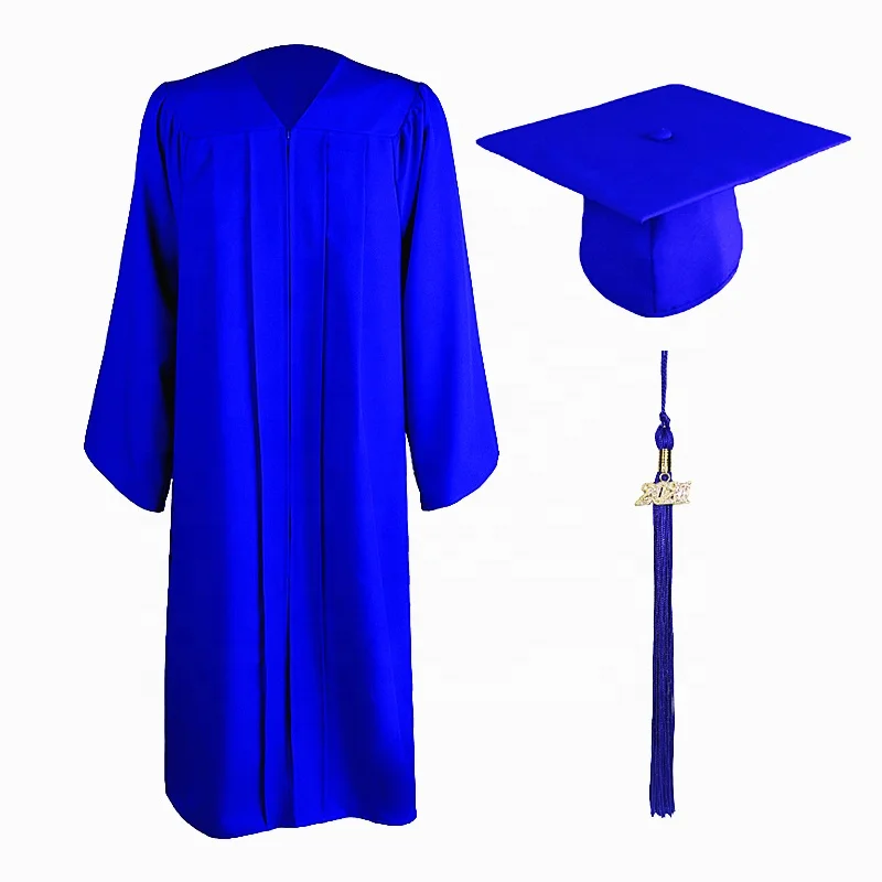 Wholesale 100% polyester black color matte fabric graduation cap and gowns
