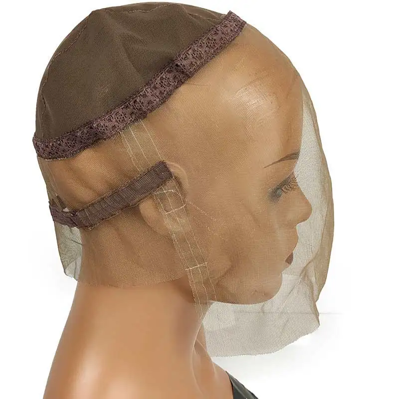 Brown Adjustable Stretch Straps 13x6 13x4 360 Lace Front Wig Cap For Making Wigs