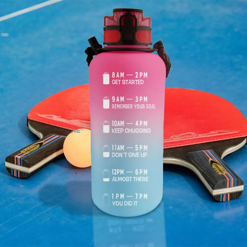 Eco friendly Products 2 Liter Water Bottle Supplier Motivational Plastic Tritan Water Bottles With Time Marker botella de agua