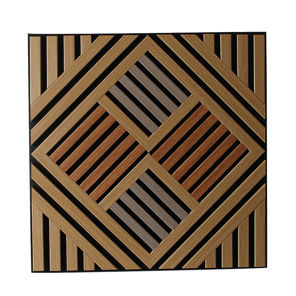 Factory Direct Sale 60X60CM 3D Sound-Absorbing MDF Wall Panel Square Acoustic Panels for Interior Decoration
