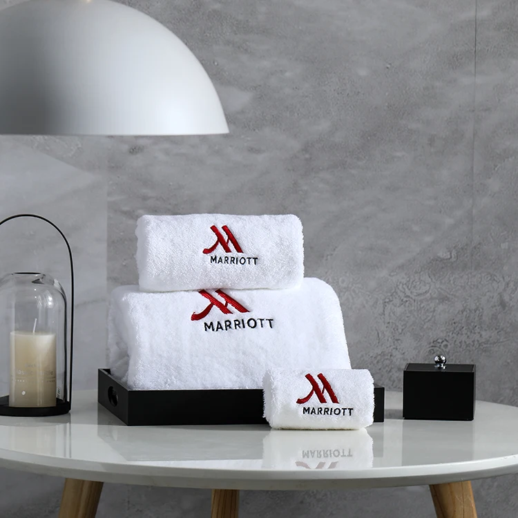 Wholesale custom high quality soft white luxury hotel 100% cotton bath towel