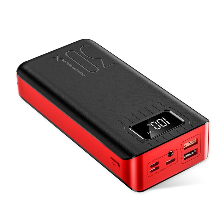 
Powerful capacity top design external 30000mah mobile battery power bank portable lightweight usb charger powerbank 