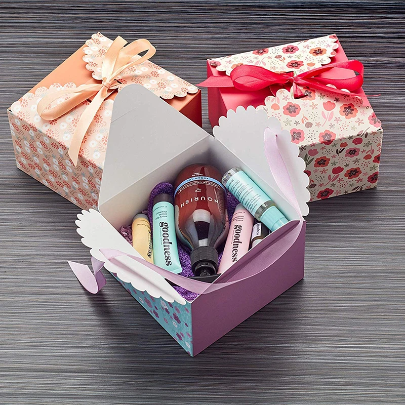 European style Kraft Flower Conical Paper Favor Gift Chocolate Candy Packaging Wedding Dragee Box For Guest