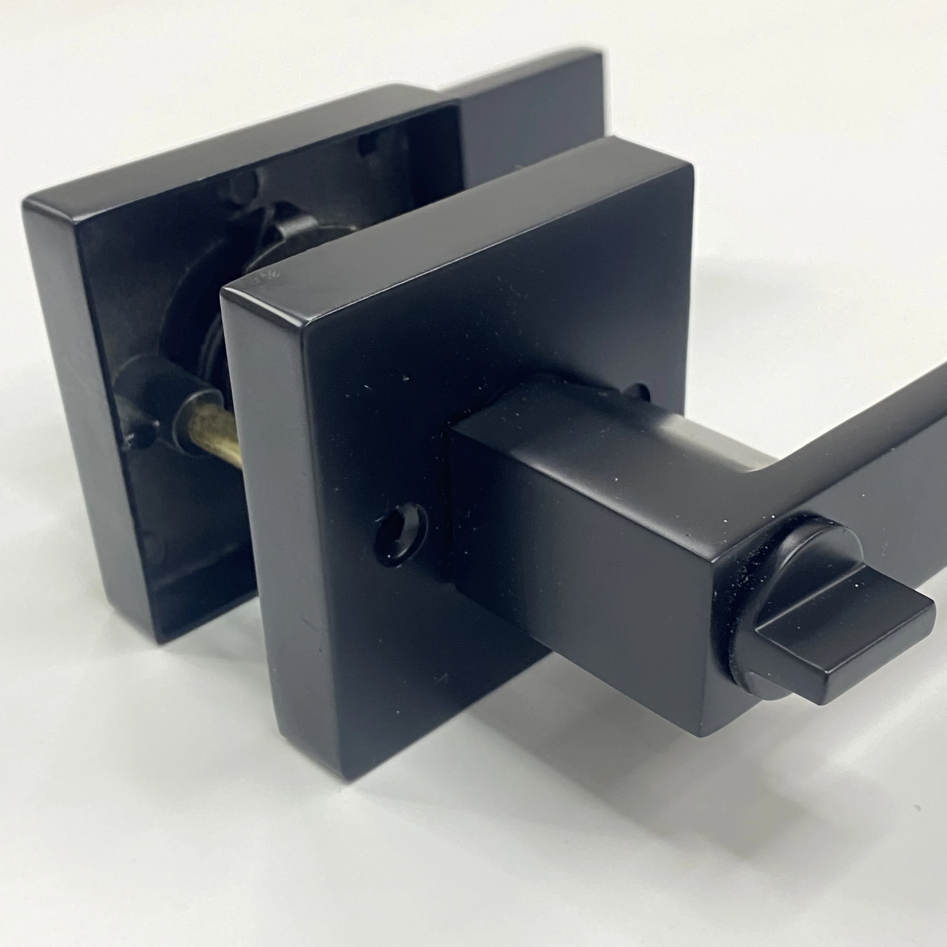 Hotel Glass Locks  Square  Stainless Steel Matte Black Door Lock Handles Glass Locks